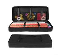 Organizza e conserva più rotoli di carta da regalo con questa borsa regolabile, in tessuto di poliestere e PVC con manici rinforzati per il trasporto (nero)