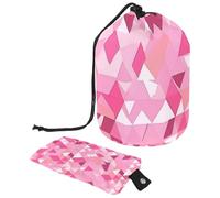 Organizza i tuoi trucchi essenziali con questa grande borsa cosmetica a cilindro, impermeabile e portatile. Triangolo rosa geometrico, Multicolore, 9.9x6.9in/25.2x17.6cm;6x3.5in/15.2x8.8cm