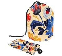Organizza i tuoi trucchi essenziali con questa grande borsa per cosmetici, impermeabile e portatile, fiori colorati, Multicolore, 9.9x6.9in/25.2x17.6cm;6x3.5in/15.2x8.8cm