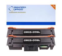 Organizza Ufficio 2 Toner Compatibili MLT-D116L MLTD116L 3.000 Pagine Cad. con Chip per Samsung Xpress M2625 M2675FN M2825DW M2825ND M2875FD M2875FW Nero