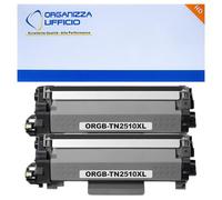Organizza Ufficio 2 Toner Compatibili TN2510XL TN2510 3.000 Pagine per DCP-L2620DW DCP-L2627DWE DCP-L2627DWXL DCP-L2660DW DCP-L2665DW HL-L2400DWE HL-L2445DW MFC-L2800DW MFC-L2827DW MFC-L2827DWXL