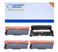 Organizza Ufficio 3 Toner TN2320 + 1 Drum DR2300 Compatibili per Brother HL-L2300D HL-2340DW HL-2360DN HL-2365DW DCP-L2500D DCP-L2520DW DCP-L2540DN MFC-L2700DW MFC-L2740DW DCP-L2560DW MFC-L2720DW