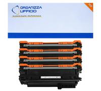 Organizza Ufficio KIT 4 Toner CE250X, CE251A, CE252A, CE253A Compatibili per HP COLOR LASERJET CP3520 Series CP3525 CP3525DN CP3525N CP3525X CM3530 CM3530 MFP CM3530FS MFP