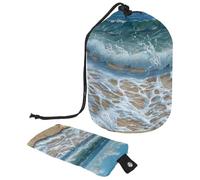 Organizzati con stile: grande borsa per il trucco da donna, ideale per viaggi e casa, conchiglie mare spiaggia stella marina, Multicolore, 9.9x6.9in/25.2x17.6cm;6x3.5in/15.2x8.8cm