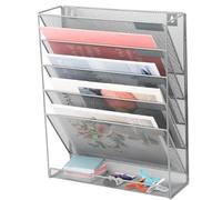 Organizzatore a 5 livelli di archiviazione a parete a parete per documenti A4 perfetti per lo spazio per uffici e per la casa argento