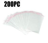 Organizzatore Alimenti Base 200 sacchetti di pellicola di plastica trasparente richiudibili, sigillanti autoadesivi, adatti per pane, candele, sapone, biscotti, stampe su (Clear, One Size)