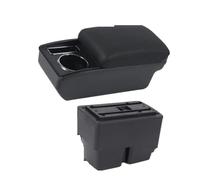 organizzatore auto Per Ford Per Fiesta MK7 2009-2017 Accessori Retrofit Interni Scatola Portaoggetti A Doppio Strato Bracciolo Auto(N1 black line No USB)