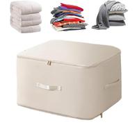 Organizzatore autocomprimibile ultra salvaspazio, nuova borsa per biancheria da letto a compressione, borsa per la conservazione sottovuoto del piumone, lascia più spazio per il tuo guardaroba (Beige