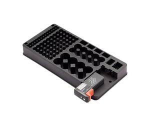Organizzatore batteria - PP ABS 36,8 x 17,5 x 7 cm | Organizzatore impermeabile a 116 scomparti con multifunzionale, per celle D C AA AAA 9 V, contenitore batteria multifunzionale | Elett
