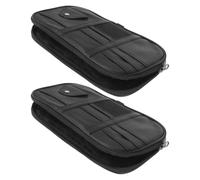 Organizzatore Borsa Visiera in Auto per Pu Nero 2 Pezzi | Portadocumenti Rapido per Ricevute e Polizze, Compatibilità, Accessorio Interno per Conducenti