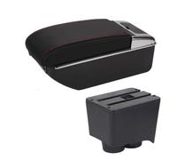 Organizzatore Console Centrale Auto Bracciolo Box Center Console Scatola Immagazzinaggio Per VW Per Polo 9N 2002 2003 2004 2005 2006 2007 2008 2009(B1 Black red 7USB)