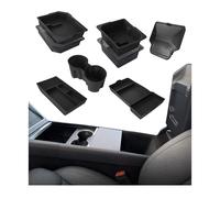 Organizzatore Consolle Centrale per Tesla Model Y/YL Juniper 2025-2026 Accessori di MMOBIEL - Set 6 Pz. Accessori - Organizer in ABS & Silicone, Vassoi, Portabicchieri, Scatola Bracciolo - Antiscivolo