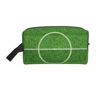 Organizzatore cosmetico di grande capacità, borsa da viaggio per il trucco da donna, campo da calcio, verde.