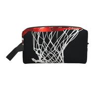 Organizzatore cosmetico di grande capacità, borsa da viaggio per il trucco da donna, dipinto di basket, arte sportiva