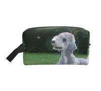 Organizzatore cosmetico di grande capacità, borsa da viaggio per il trucco da donna, motivo: Bedlington Terrier, cani divertenti, cani pelosi, animali domestici