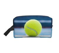 Organizzatore cosmetico di grande capacità, dipinto a forma di palla da tennis, borsa da viaggio per il trucco da donna