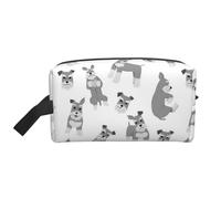Organizzatore cosmetico di grande capacità, modello senza cuciture a forma di Schnauzer nano, borsa da viaggio per il trucco da donna