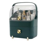 Organizzatore cosmetico, organizer portatile per cosmetici, botte per pennelli per rossetti, contenitore per la cura della pelle, contenitore con coperchio antipolvere, porta pennelli (verde)