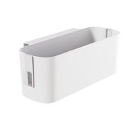 Organizzatore da Comodino Storage Bianco in Plastica Caddy Cestino Appeso 33,2x11,3x12 cm Accanto a Scaffale con 2 Ganci, Angolo Rack per Dormitorio Collage, Baby Bed(Bianco)