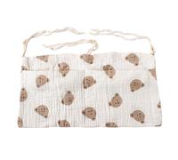 Organizzatore da letto per bebé con tasche in cotone, pendente da appendere con due scomparti, ideale per conservare biberon, coperte, vestiti, pannolini, dentaruolo e giocattoli masticabili