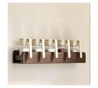 Organizzatore da Muro per Cucina e Bagno, Rack con Venatura Legno Noce | Acciaio Plastico, Drenaggio, Vassoio Rimovibile Lavabile, Installazione senza Forare o Forare(L 50cm/19.69")