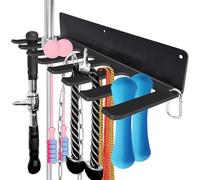 Organizzatore da palestra Rack 8 ganci Multiuso per attrezzi da allenamento Appendiabiti da parete Palestra Home Rack 8 ganci per fasce per esercizi Corde per saltare Catene