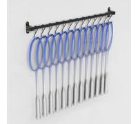 Organizzatore da Parete per Racchette da Tennis e Badminton per Uso Commerciale e Domestico con 7-15 Ganci espandibili e Design AntiGraffio per Palestra, Garage, Asilo (65 cm/25,6 Pollici di lunghez