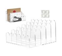 Organizzatore da scrivania Ordinatori di stoccaggio verticale multifunzione | Portabuste trasparente a 5 scomparti, organizer multifunzione per ufficio, fatture, lettere, cartelle