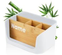 Organizzatore da scrivania, organizzatore da tavolo, ufficio, cosmetici, supporto per cellulare e tablet, portapenne da scrivania, portatovaglioli, organizer (bianco, piccolo, personalizzato)