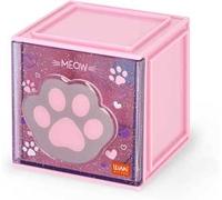 Legami - Box Componibile da Scrivania Cutie Cubes, Tema Kitty, Organiser da Scrivania, Portaoggetti, Foglio di Adesivi incluso, Impilabile, Multifunzionale, in ABS, 90 x 90 x 100 cm
