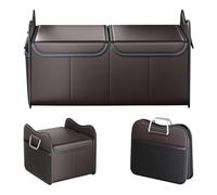 Organizzatore del bagagliaio per auto - scatola di archiviazione pieghevole con coperchio e maniglie | Cestino per veicoli non slip multi-compartimenti per camion SUV sul sedile posteriore Acces