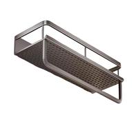 Organizzatore del bagno: drenaggio di scaffali galleggianti, materiale resistente alla ruggine durevole, griglia integrata per asciugamani, design | Scaffale portaoggetti per bagno montato