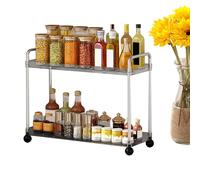Organizzatore del contatore del bagno - 19.17x7.28x15.94 in portaoggetto a 2 livelli per bar, vanità con funzionalità di visualizzazione decorativa, mensola da cucina per il dormitorio da scrivania, n