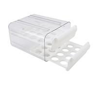 Organizzatore del frigorifero, scatola di stoccaggio delle uova a doppio strato con contenitore di uova da 32 compartimenti in design trasparente, impilabile e salva (Bianco)
