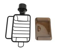 Organizzatore del rubinetto del lavello da cucina Multifunzionale Spazio di spugna arrugginita con vassoio di scarico per i rubinetti rotondi nelle cucine moderne (Nero)