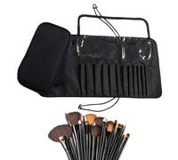 Organizzatore del rullo di spazzola-Cartore per trucco pieghevole, involucro tascabile a manicotto morbido, tote della custodia con cerniera slim, supporto kit compatto | Archiviazione impermeabile pe