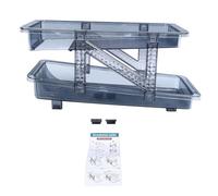 Organizzatore del supporto per bevande per bevande a larghezza regolabile blu regolabile blu per il frigorifero per frider in plastica per frigorifero 14.2x6.2x6.4in 2 livelli