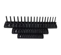 Organizzatore del supporto per socket Organizzatore Black ABS Plastic Strumento di stoccaggio Set per la riparazione automatica della cassetta degli strumenti 1/4in 3/8in 1/2in