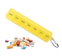 Organizzatore della pillola da 7 giorni - Clear Daily Box | Organizzatore di medicina per polvere, mini conservazione dei farmaci per oli di pesce, integratori, fornisce una prospettiva visibile per u