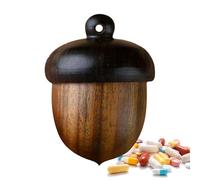 Organizzatore della pillola da viaggio - Contenitore in legno a di pinolo, Piclota Punlo Punlo Pocket Dimensioni | Case di pillole in legno artigianale, scatola degli accessori per gioielli per