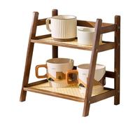 Organizzatore della stazione di caffè - Countertop per supporto in legno | Rack per condimento di spezie con countertop | Scaffali da banco da cucina per gli accessori per bar per barre da tè
