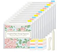 Organizzatore di archiviazione di carta di scrapbook, borsa di organizzatore trasparente da 12 pezzi per carta per album - fotografie per la casa e contenitore di cartoncino per dormitorio, biblioteca