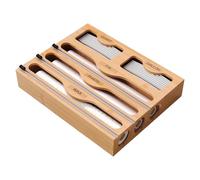Organizzatore Di Avvolgimento Con Cutter- Multifunzionale Organizer Di Borse Zipllock | Avvolgimento Per Il Cassetto Della Cucina | Organizzazione Della Cucina 5-in-1 | Supporto Di Stoccaggio