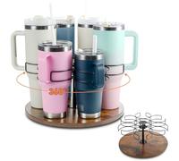 Organizzatore di Bottiglie per Stanley, Organizzatore Rotante per Bicchieri da 20-40 oz con Manico, Portabottiglie a 6 Scomparti, Accessori per Organizzazione e Stoccaggio in Cucina (EU)