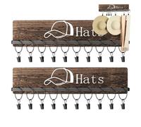 Organizzatore di cappelli da parete - 2 pezzi supporto multifunzione in legno con 20 ganci - supporto da parete a cappelli - per la casa la famiglia gli amici interni la camera da il bagno