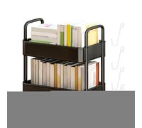 Organizzatore Di Carrelli Per Libri, Scaffale Mobile A 2 Livelli, Organizzatore Di Scaffali Multiuso, Libreria Compatta Con Rotelle, Carrello Per Riporre Libri, Scaffale Mobile Multifunzionale Per La