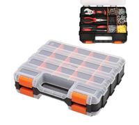 Organizzatore di cassetta degli attrezzi, custodia portatile trasparente | custodia per elettronica con coperchio trasparente, per perline, viti, boccole ferramenta, punte per trapano officina, garage