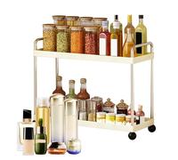 Organizzatore di contatore, supporto per bottiglia d'olio a 2 livelli con funzione di risparmio spaziale per bagno, stazione di trucco, scrivania, dormitorio, armadio, vanità, bar del caffè, cucina di