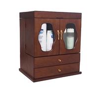 Organizzatore di cosmetici Armadietto portaoggetti for trucchi in legno con cassetti, grande portaoggetti for gioielli e cosmetici con coperchio antipolvere e specchio, for comò da bancone della camer