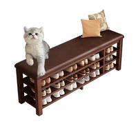 Organizzatore di entrata per scarpe da scarpa da panca solida Organizzatore pesante con sedile per l'arredamento di scarpe da scarpe da ginnastica per la famiglia della sala frontale marrone 100cm